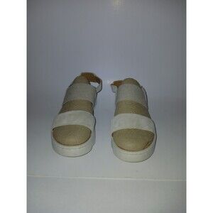 Born Slingback Platform Sandals Womens  Size 7M White Leather Handcrafted CQA20